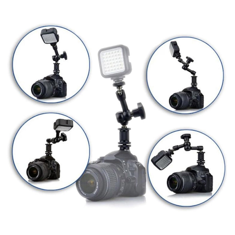 7 inch Adjustable Friction Articulating Magic Arm + Large Claws Clips with Phone Clamp (Black)