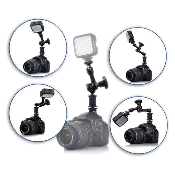 7 inch Adjustable Friction Articulating Magic Arm + Large Claws Clips with Phone Clamp (Black)