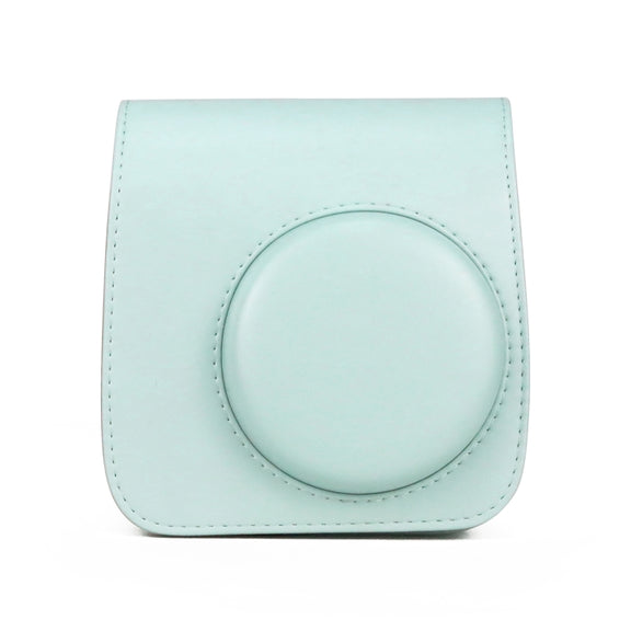 Retro Full Body PU Leather Case Camera  Bag with Strap for FUJIFILM instax mini 7+ (Baby Blue)