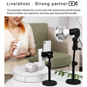 22cm Electric Rotating Display Stand Video Shooting Props Turntable, Load: 50kg, UK Plug (White)