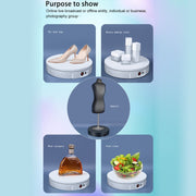 22cm Electric Rotating Display Stand Video Shooting Props Turntable, Load: 50kg, UK Plug (White)