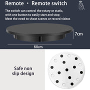 60cm Electric Rotating Display Stand Props Turntable, Load: 100kg, Plug-in Power, EU Plug(White)