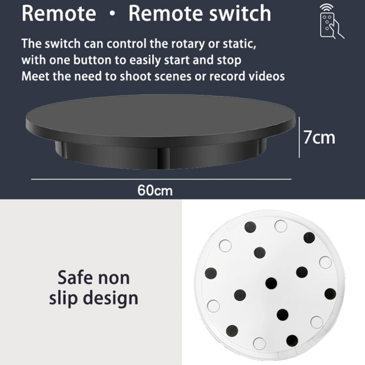 60cm Electric Rotating Display Stand Props Turntable, Load: 100kg, Plug-in Power, AU Plug(White)