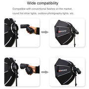 TRIOPO KX90 90cm Dome Speedlite Flash Octagon Parabolic Softbox Diffuser (Black)