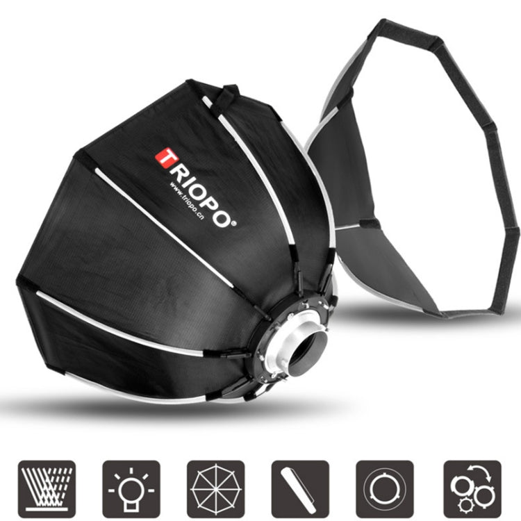 TRIOPO K2-55 55cm Speedlite Flash Octagon Parabolic Softbox Bowens Mount Diffuser(Black)