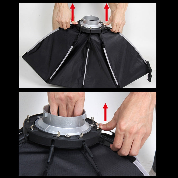 TRIOPO K2-90 90cm Speedlite Flash Octagon Parabolic Softbox Bowens Mount Diffuser (Black)