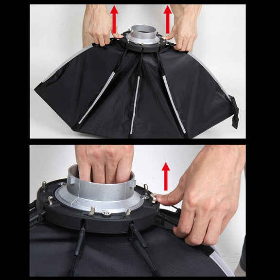 TRIOPO K2-90 90cm Speedlite Flash Octagon Parabolic Softbox Bowens Mount Diffuser (Black)