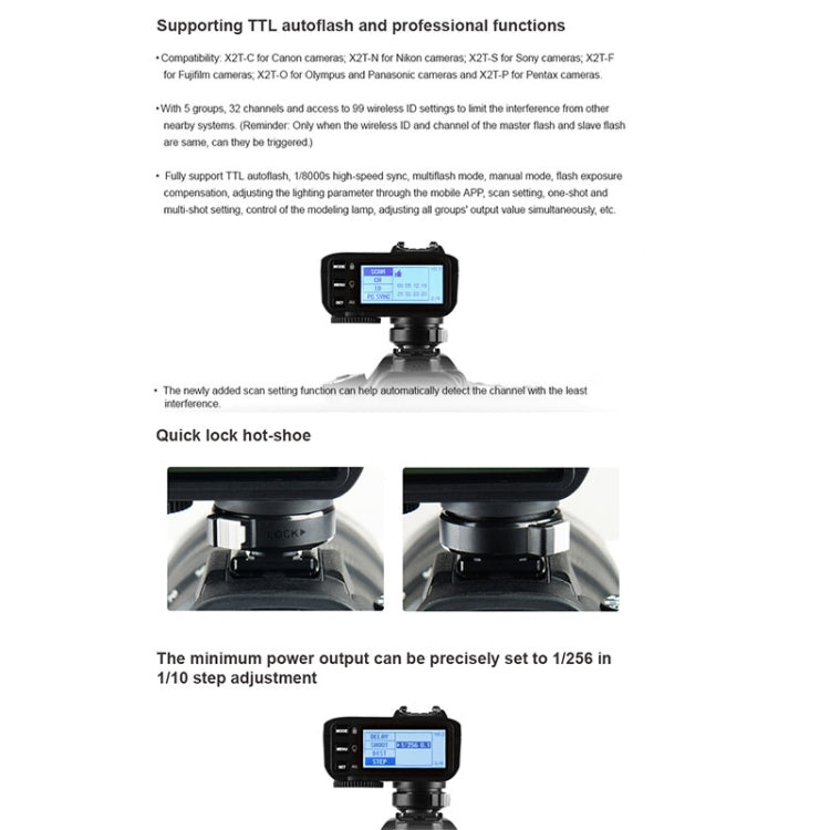 Godox X2T-S E-TTL II Bluetooth Wireless Flash Trigger for Sony (Black)
