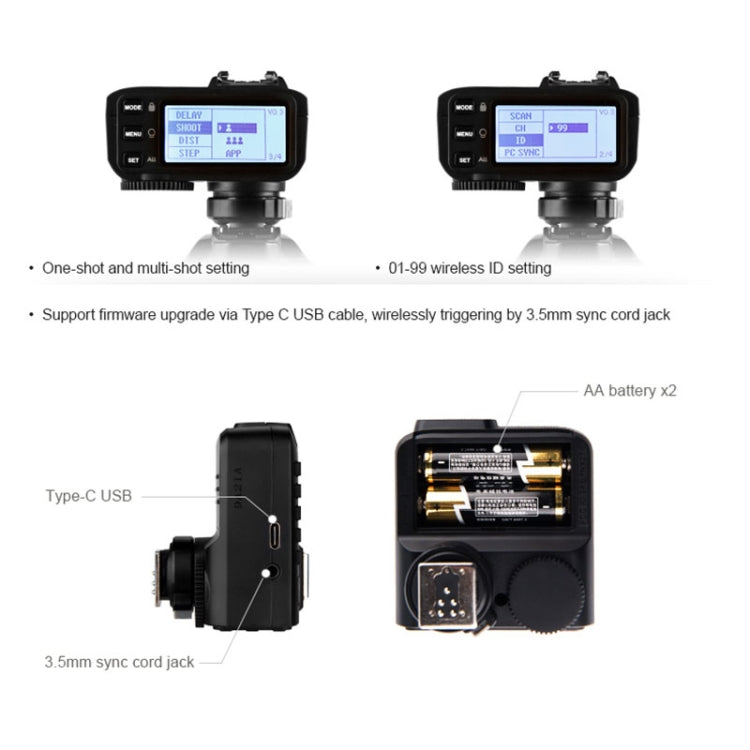 Godox X2T-O E-TTL II Bluetooth Wireless Flash Trigger for Panasonic / Olympus (Black)