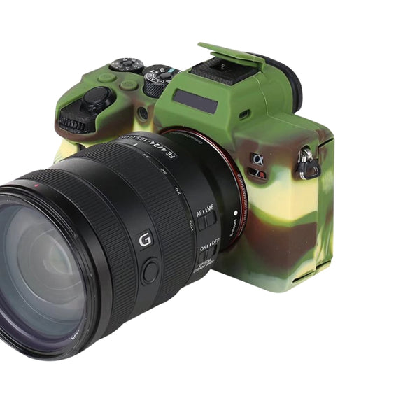 For Sony A7R4 Soft Silicone Protective Case(Camouflage)