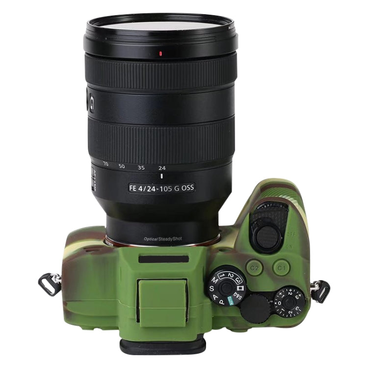 For Sony A7R4 Soft Silicone Protective Case(Camouflage)