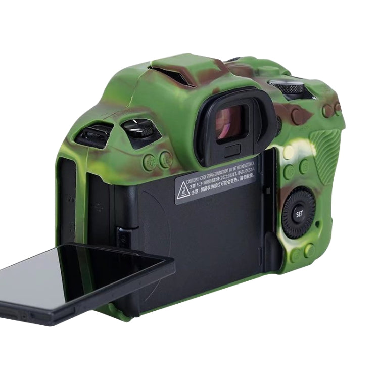 For Canon EOS R6 Litchi Texure Soft Silicone Case(Camouflage)