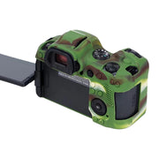 For Canon EOS R6 Litchi Texure Soft Silicone Case(Camouflage)