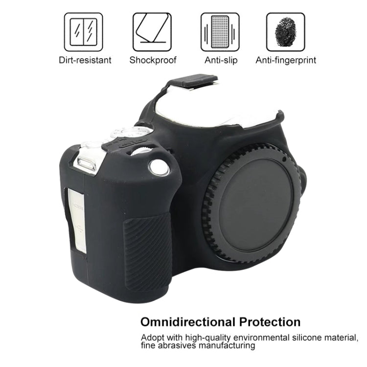 For Canon EOS 200D / EOS 200D Mark II Soft Silicone Protective Case(Black)