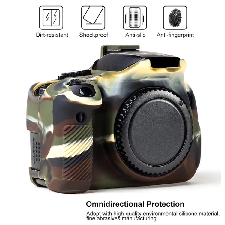 For Canon EOS 600D Soft Silicone Protective Case(Camouflage)