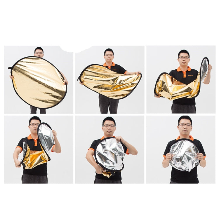 Godox FT01 2 in 1 Gold / Silver Oval Folding Reflector Board, Size: 90 x 120cm