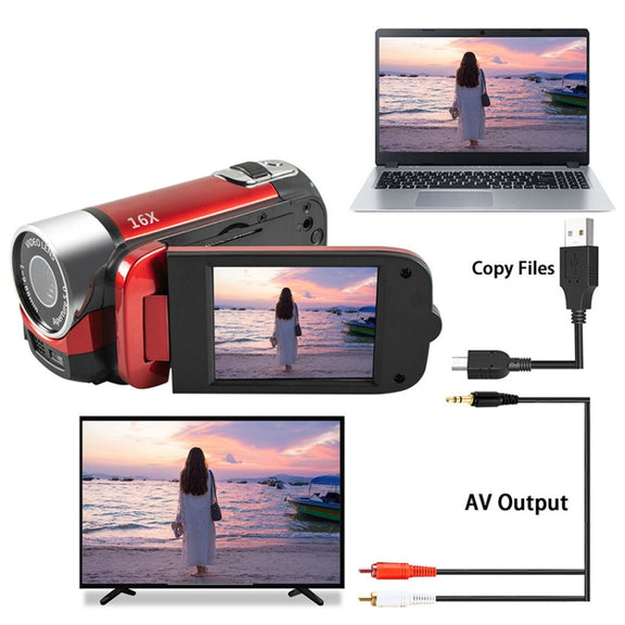 16X Digital Zoom HD 16 Million Pixel Home Travel DV Camera, UK Plug (Red)