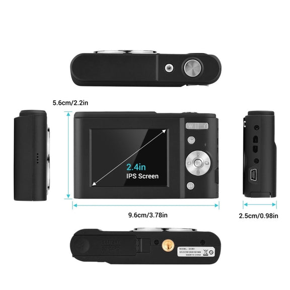 DC311 2.4 inch 36MP 16X Zoom 2.7K Full HD Digital Camera Children Card Camera, EU Plug(Silver)