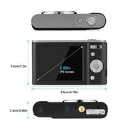 DC302 2.88 inch 44MP 16X Zoom 2.7K Full HD Digital Camera Children Card Camera, UK Plug (Silver)