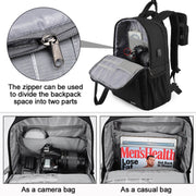 CADeN L5 III Multi-function Digital Camera Dual Shoulders Bag Backpack (Black)