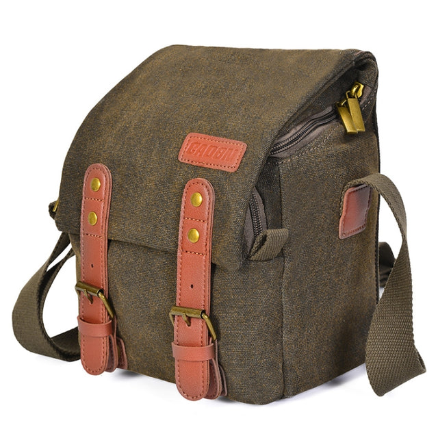 CADEN N1 Simple Retro Multifunctional Canvas Water-resistant Digital Camera Photography Bag (Coffee)