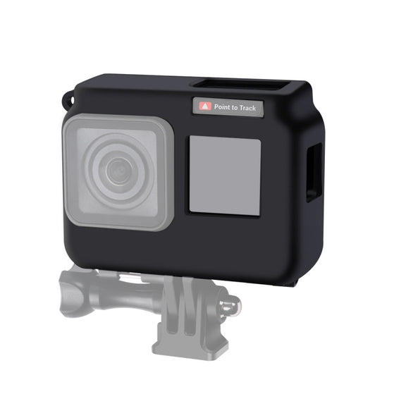 For Insta360 One R 4K with Frame Shockproof Silicone Protective Case with Lens Cap Cover(Black)