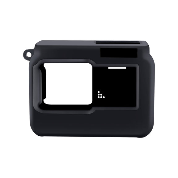 For Insta360 One R Panoramic Camera with Frame Shockproof Silicone Protective Case with Lens Cap Cover(Black)