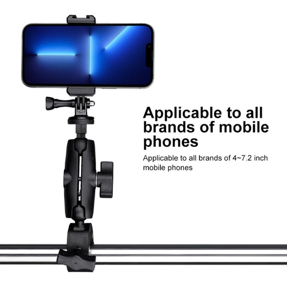 Extended Version 360 Rotation Adjustable Action Camera Bike Motorcycle Handlebar Holder (Black)