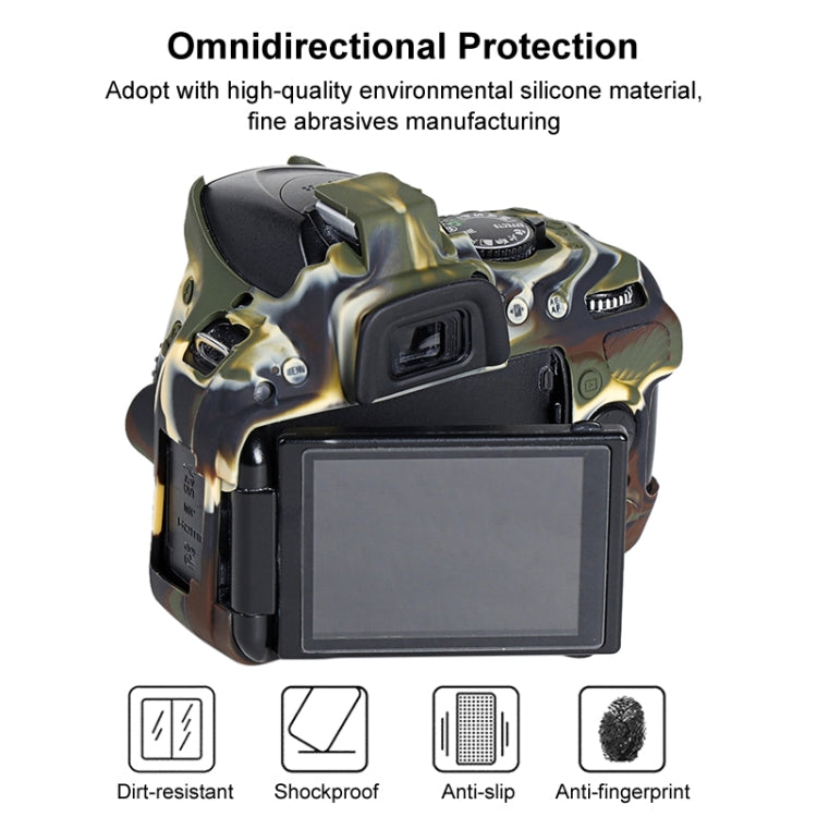 Soft Silicone Protective Case for Nikon D5200 (Camouflage)