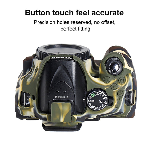 Soft Silicone Protective Case for Nikon D5200 (Camouflage)
