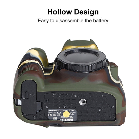 Soft Silicone Protective Case for Nikon D5200 (Camouflage)
