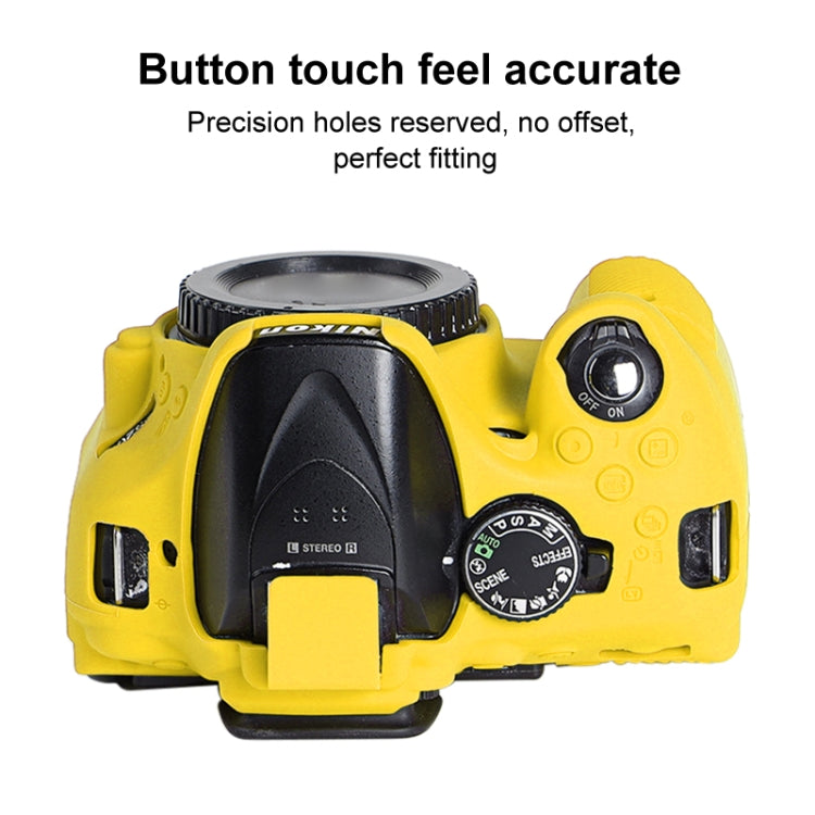 Soft Silicone Protective Case for Nikon D5200 (Yellow)