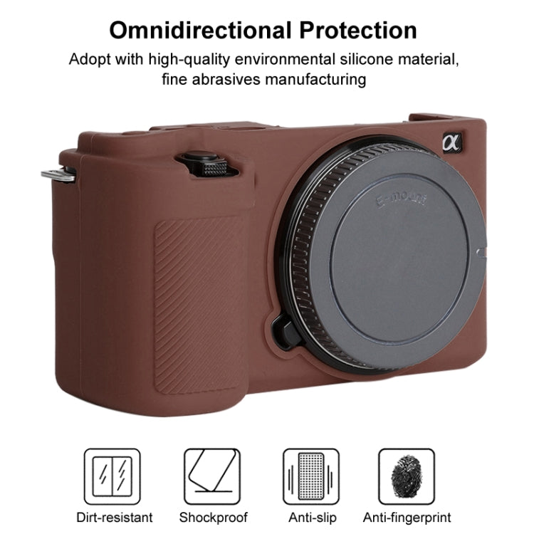 For Sony ZV-E10 Soft Silicone Protective Case (Coffee)
