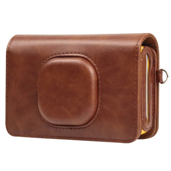 For Kodak Mini Shot2 C210 instax Full Body Camera PU Leather Case Bag with Strap(Brown)