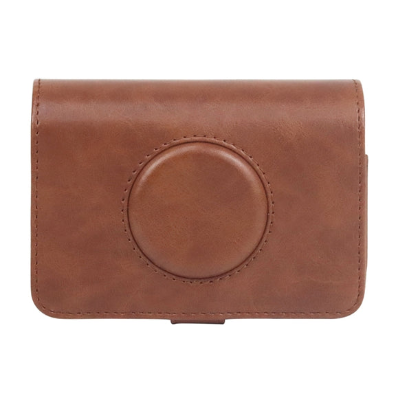 For Kodak PRINTOMATIC Full Body Camera PU Leather Case Bag with Strap (Brown)