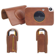 For Kodak PRINTOMATIC Full Body Camera PU Leather Case Bag with Strap (Brown)