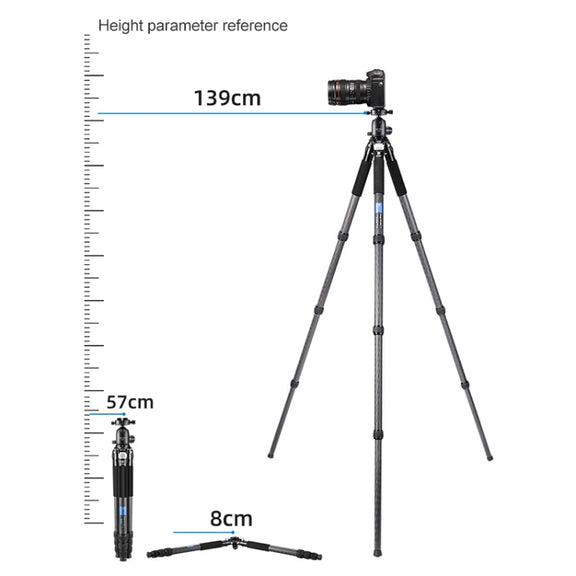 BEXIN RC294 Portable Collapsible Carbon Fiber Camera Tripod