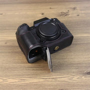 For Fujifilm XH2S 1/4 inch Thread PU Leather Camera Half Case Base (Brown)