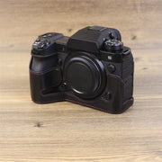 For Fujifilm XH2S 1/4 inch Thread PU Leather Camera Half Case Base (Brown)