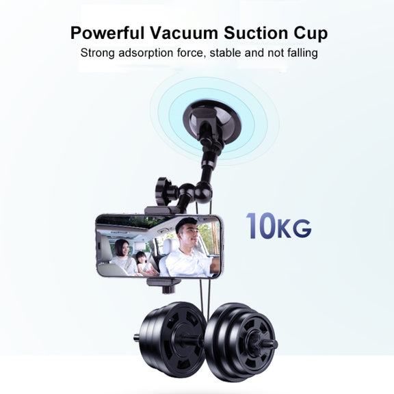 37cm Single Suction Cup Articulating Friction Magic Arm Phone Clamp Mount(Black)