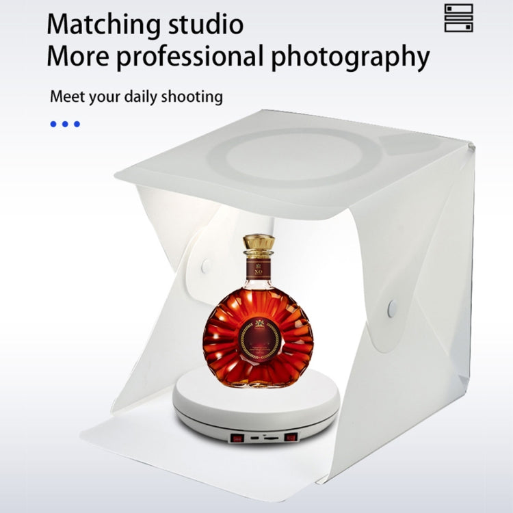 25cm LED Light Electric Rotating Display Stand Turntable (White)