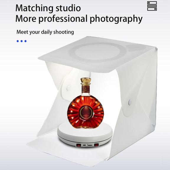 25cm LED Light Electric Rotating Display Stand Turntable (White)