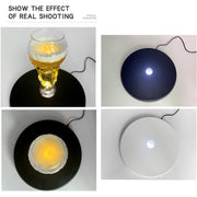 25cm LED Light Electric Rotating Display Stand Turntable (White)