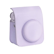 For FUJIFILM instax mini 12 Full Body Leather Case Camera Bag with Strap (Purple)