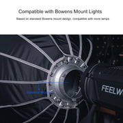 FEELWORLD FSP60 60cm Parabolic Softbox Quick Release Diffuser with Bowens Mount (Black)