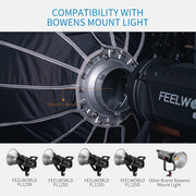 FEELWORLD FSP90 90cm Parabolic Softbox Quick Release Diffuser with Bowens Mount (Black)