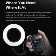 Godox ML-150II On-camera Macro Ring Flash Light with 8 Different Size Adapter Rings (Black)