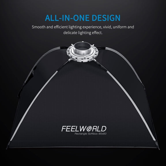 FEELWORLD FSR90 60x90cm Rectangular Softbox Quick Release Bowens Mount Diffuser