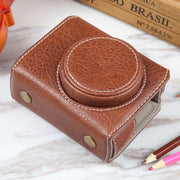 For Canon PowerShot G7 X Full Body Camera PU Leather Camera Case Bag with Strap (Coffee)
