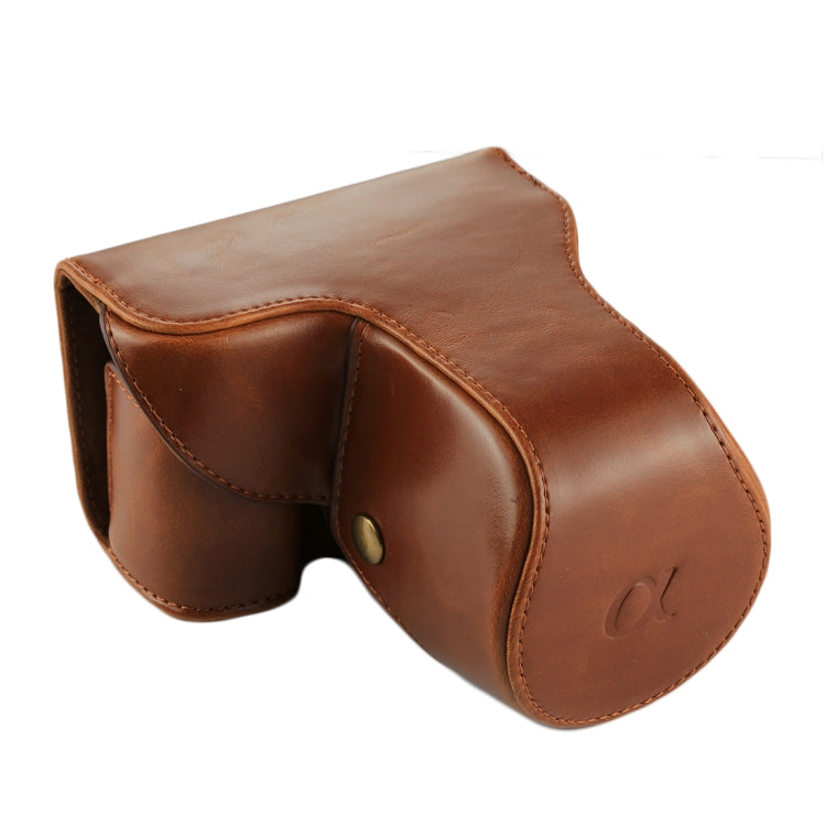 Full Body Camera PU Leather Case Bag with Strap for Sony NEX 7 / F3 (18-55mm Lens)(Brown)